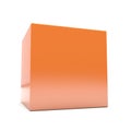 Orange cube on white background