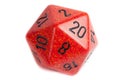 Big Orange Marble d20 Die Royalty Free Stock Photo