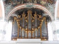 Big organ gold plated decoration inside old church