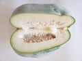 Big organic winter melon sliced open