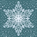 Big ornamental snowflake Christmas card