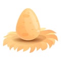 Big ostrich egg icon, cartoon style Royalty Free Stock Photo