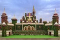 Big palace made of green grass and flowers in Miracle Garden. Dubai Royalty Free Stock Photo