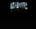 Big Panel Of Tv Screens Royalty Free Stock Photo