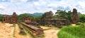 Big panorama from the old religious buildings from the Champa empire - cham culture. In my son, near Hoi an, Vietnam Royalty Free Stock Photo