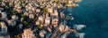 Big panorama view of Genoa beach in a beautiful summer day, Liguria, Italy Royalty Free Stock Photo