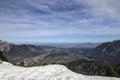 A Big panoramic photo of the Austrian alps. Salzkammergut region. Royalty Free Stock Photo