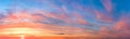 Panoramic Sunrise Sundown Sanset Sky with colorful clouds