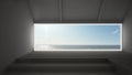 Big panoramic window with sea ocean background, summer scene, em Royalty Free Stock Photo