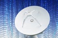 Big parabolic antenna with dual code numbers on background Royalty Free Stock Photo