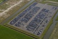 Big parking lot aerial view near schipol amsterdam airport Royalty Free Stock Photo