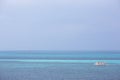 Big passenger ship going in the middle of ocean. Royalty Free Stock Photo