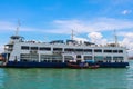 Big passenger ship on the river Royalty Free Stock Photo