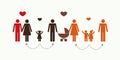 Big patchwork family concept pictogram