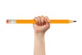 Big pencil in hand Royalty Free Stock Photo