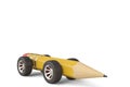 A big pencil and wheels on white background 3d illustration. Royalty Free Stock Photo