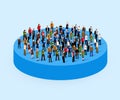 Big people crowd in circle. Society concept. Royalty Free Stock Photo