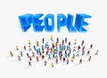 Big people crowd on white background. Vector Royalty Free Stock Photo