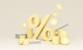 Big percent symbol higher interest rates on deposits and digital money in the concept of financial stability and growth Royalty Free Stock Photo
