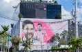 Big Photo of Lionel Messi on the wall to welcome best player in the world to Miami