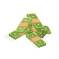 Vector big pile of dollar banknotes. Royalty Free Stock Photo