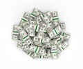 Big pile of money american dollar bills on white background 3d Royalty Free Stock Photo