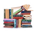 Big pile of vintage books with open top Royalty Free Stock Photo