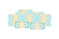A big pile of wads of money isolated on a white background. Vector illustration Royalty Free Stock Photo