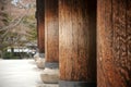 The big pillars of a Japanese shrine Royalty Free Stock Photo