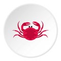 Big pink crab icon circle