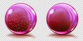 Big pink glass spheres with air bubbles and without Royalty Free Stock Photo