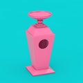 Big Pink Industrial Hotel Smoking Area Outdoor Ashtray with Sand Mockup in Duotone Style. 3d Rendering