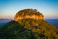 The Big Pinnacle of Pilot Mountain, seen at sunset from Little P Royalty Free Stock Photo