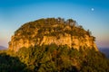 The Big Pinnacle of Pilot Mountain, seen at sunset from Little P Royalty Free Stock Photo