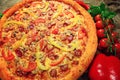 Big pizza texture Royalty Free Stock Photo