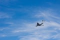 big plane flying in the sky Royalty Free Stock Photo