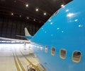 Big plane inside hangar Royalty Free Stock Photo