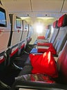 Big plane seats just before loading passengers. Big trip expectations. Royalty Free Stock Photo