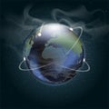 Big planet earth seen from space in 3d Royalty Free Stock Photo