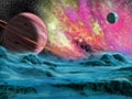 Big planet and nebula Royalty Free Stock Photo