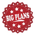 Big plans red grunge label, sticker Royalty Free Stock Photo