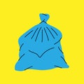 Big plastic bag with wastes. Pile of household waste. Problem globe pollution. Package with garbage Royalty Free Stock Photo