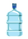 Big plastic barrel bottle of potable water on white