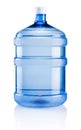 Big plastic bottle potable water on white background