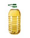 Big plastic bottle of vegetable oil isolated Royalty Free Stock Photo