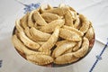 Big plate of fresh baked Kaab El Ghazal Royalty Free Stock Photo