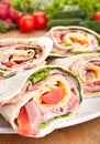 Big Plate of Wraps Royalty Free Stock Photo