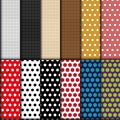 Big polka dot seamless patterns set collection. Abstract backgrounds with circles collection Royalty Free Stock Photo