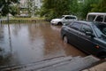 Big pools after a pouring rain