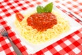 Spaguetti with Bolognese sauce Royalty Free Stock Photo